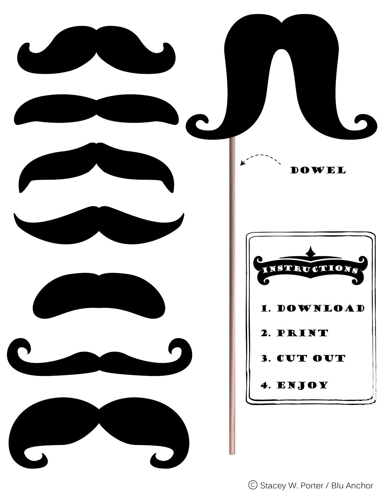Free Printable Moustache Brigade For #movember | Stacey W. Porter - Free Printable Western Photo Props