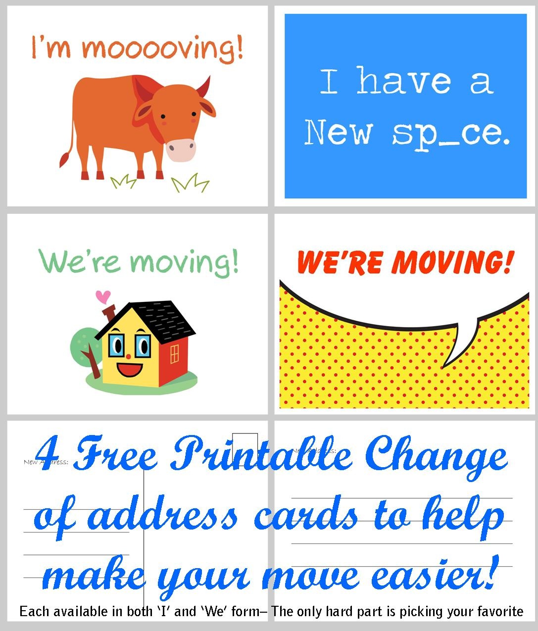 Free Printable Moving Announcement Change Of Address Card – Premier - Free Printable Change Of Address Cards