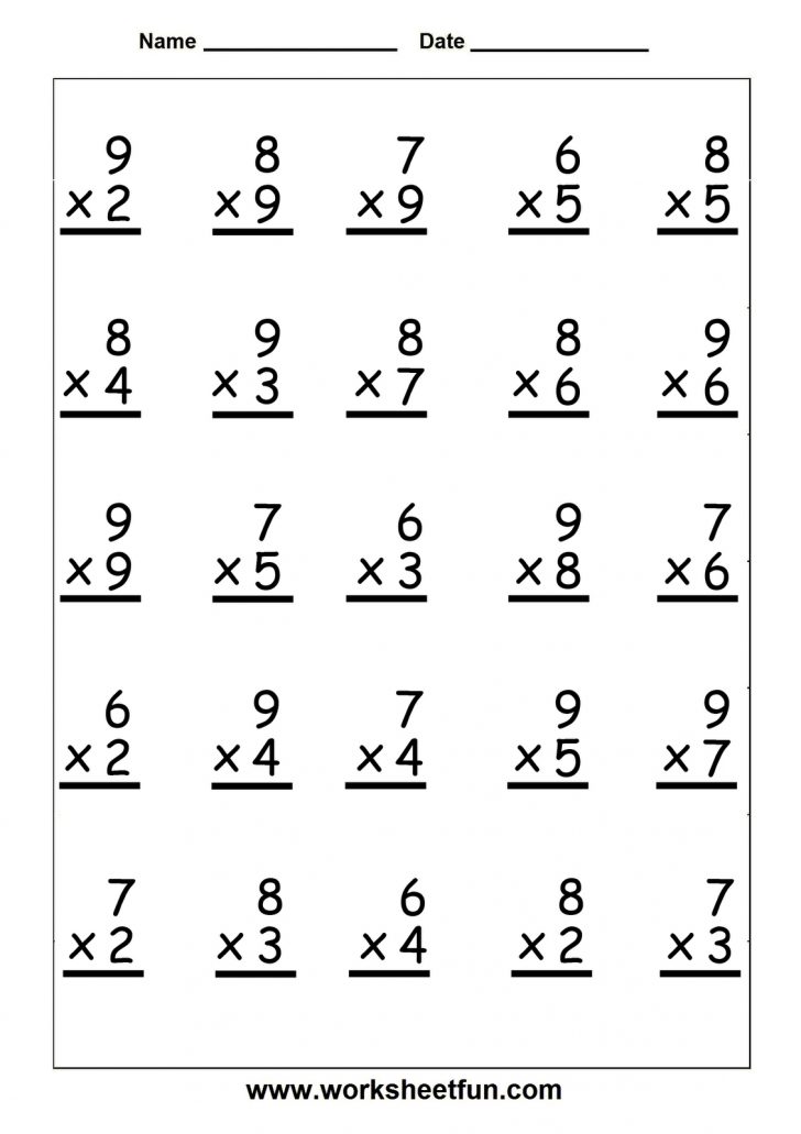 Free Printable Multiplication Sheets