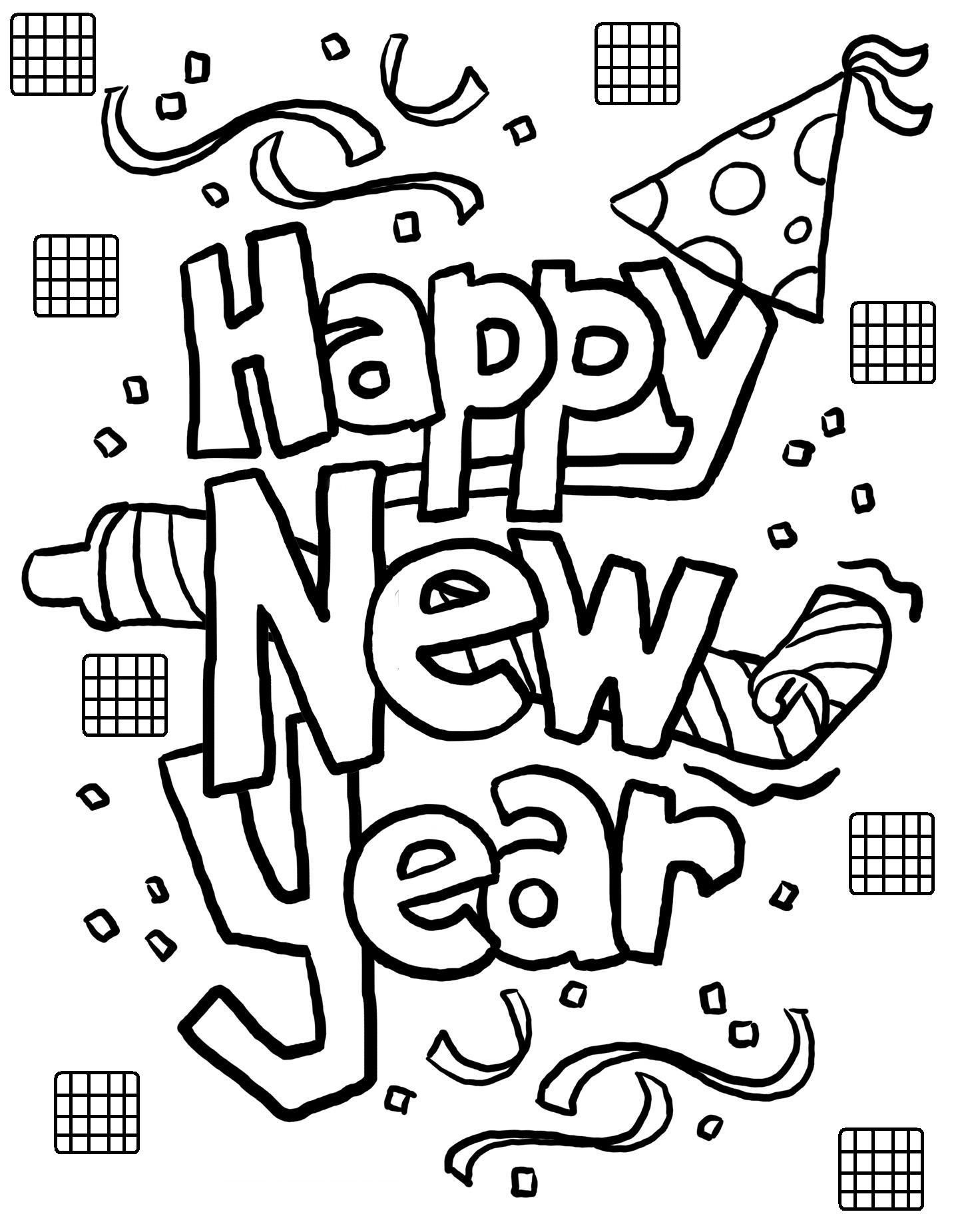Free Printable New Years Coloring Pages For Kids | Coloring - Free Printable Happy New Year Cards