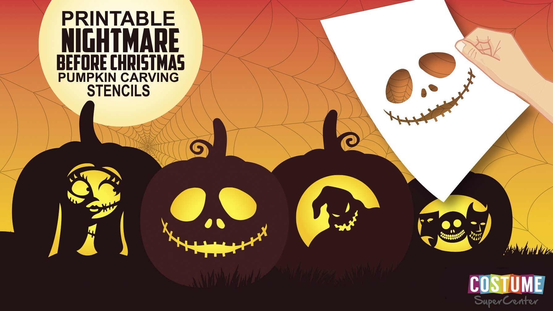 Free Printable Nightmare Before Christmas Pumpkin Stencils | Free Printable