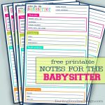 Free Printable Notes For The Babysitter | Kid Ideas | Babysitting   Babysitter Notes Free Printable