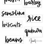 Free Printable Pantry Labels: Hand Lettered   Free Printable Pantry Labels