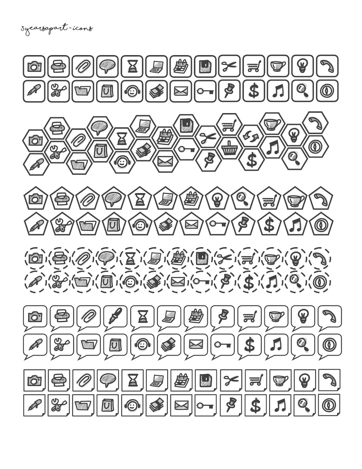Free Printable Planner Icons - Neutrals | Free Download Bullet - Free Printable Icons
