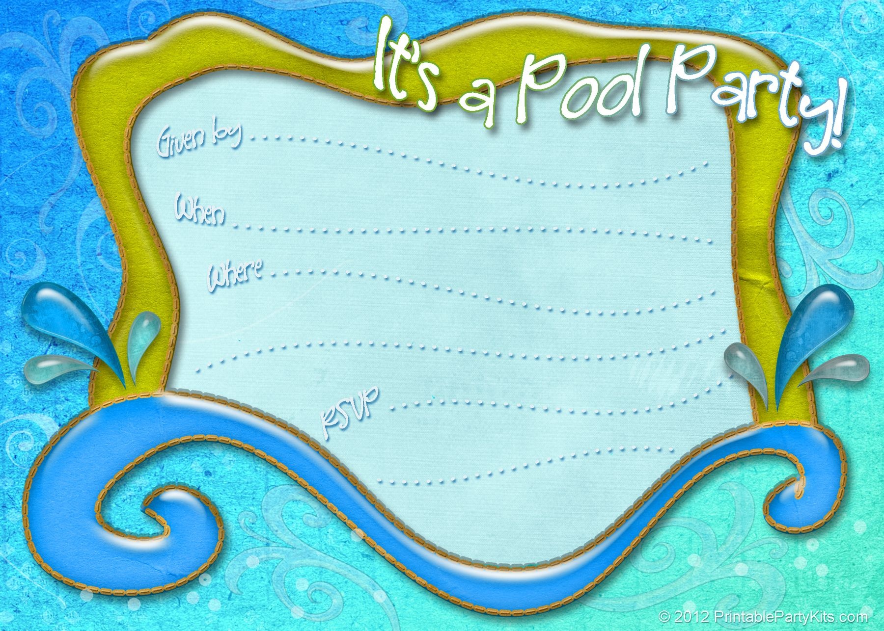 Free Printable Pool Party Invitations Templates - Tutlin.psstech.co - Pool Party Flyers Free Printable