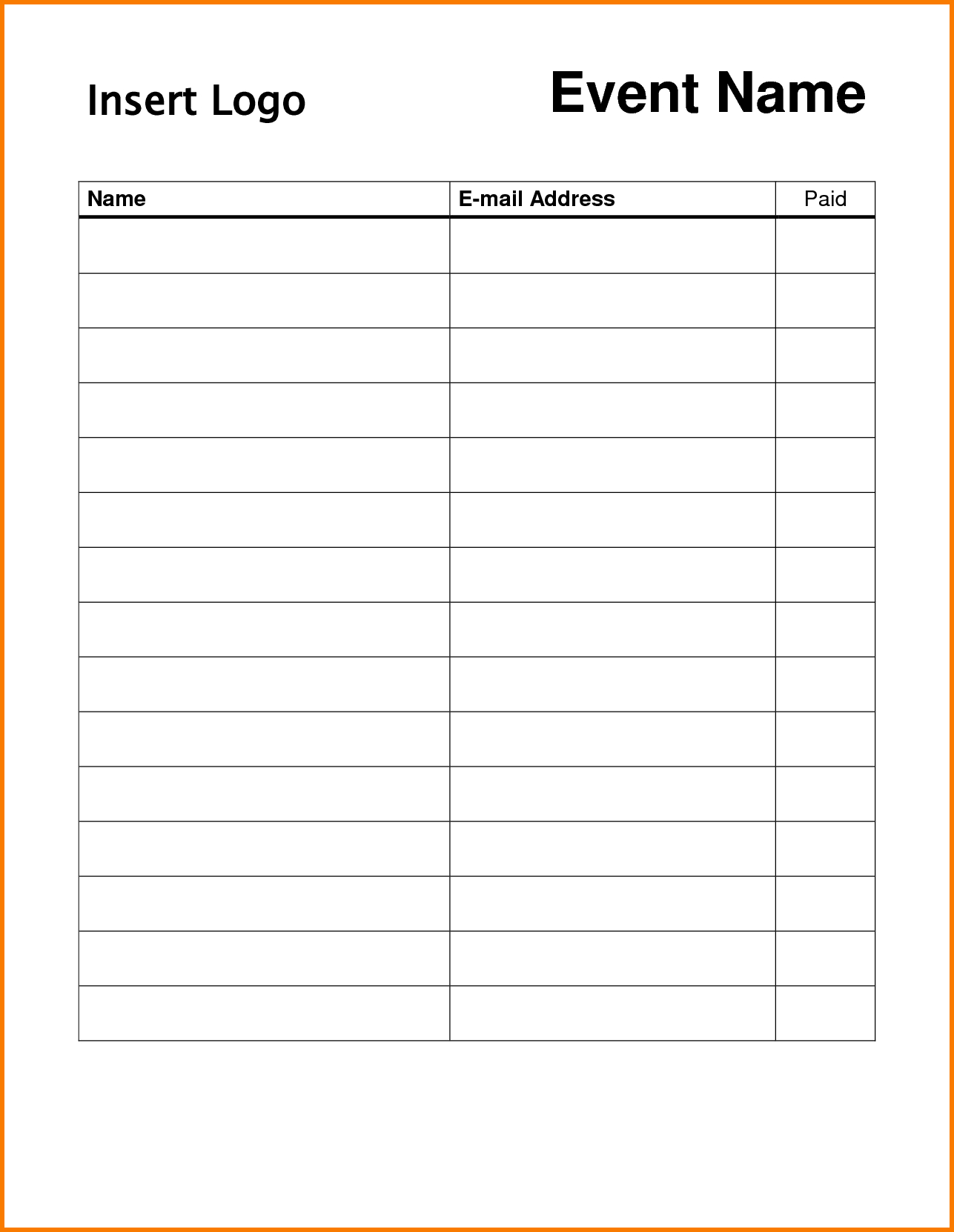 Free Printable Potluck Sign Up Sheet Template Pdf Archives - Free Printable Sign In Sheet Template