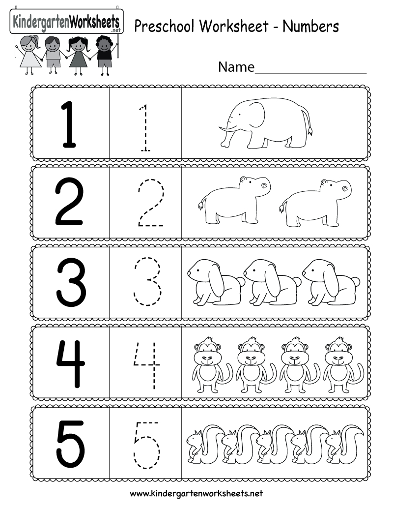 Free Printable Preschool Worksheet Using Numbers For Kindergarten - Free Printable Preschool Worksheets
