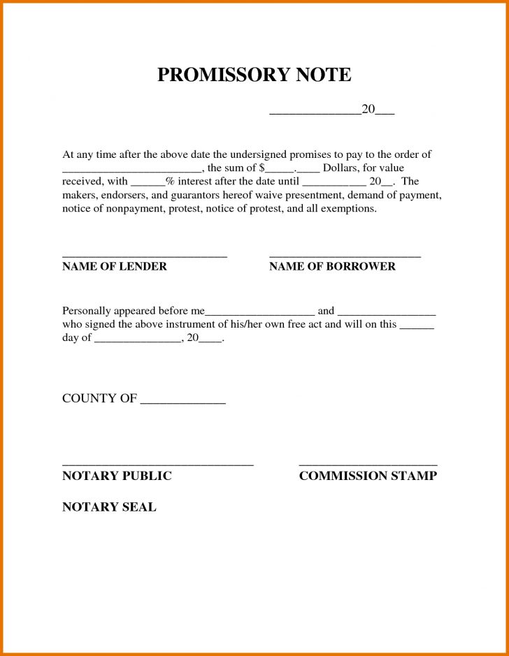 Free Printable Promissory Note