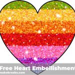 Free Printable Rainbow Glitter Heart Embellishment | Free   Free Printable Rainbow Letters