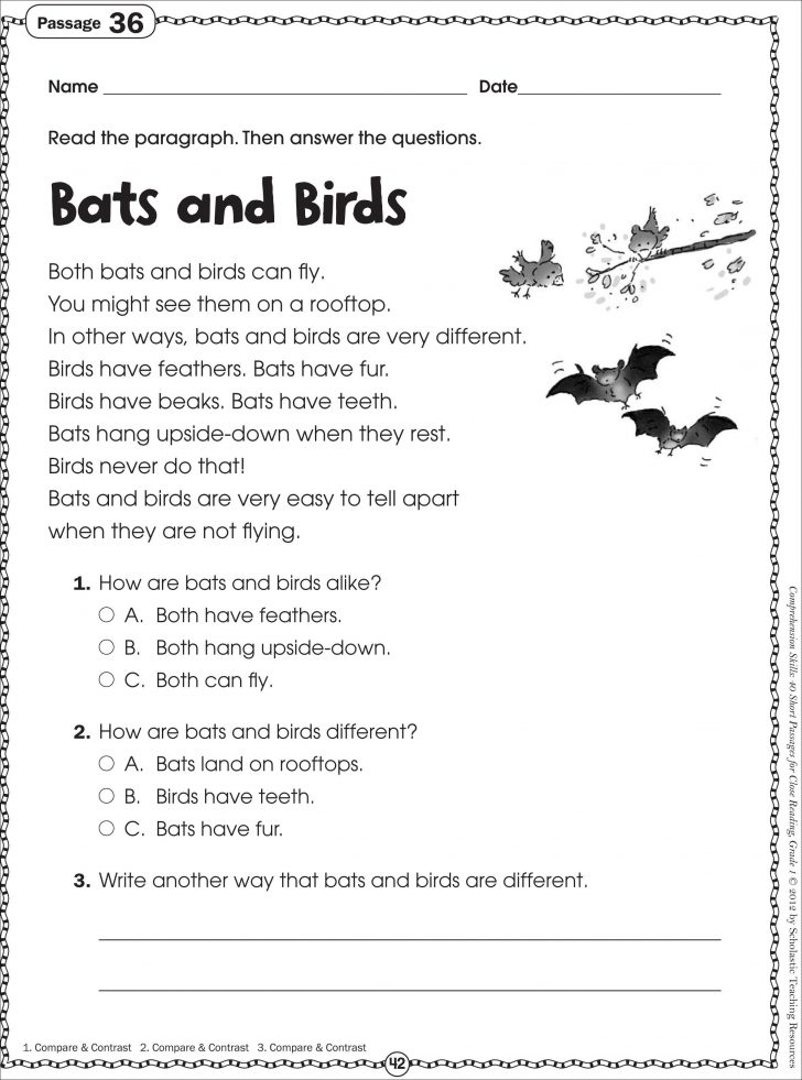 Free Printable Reading Comprehension Worksheets For Kindergarten