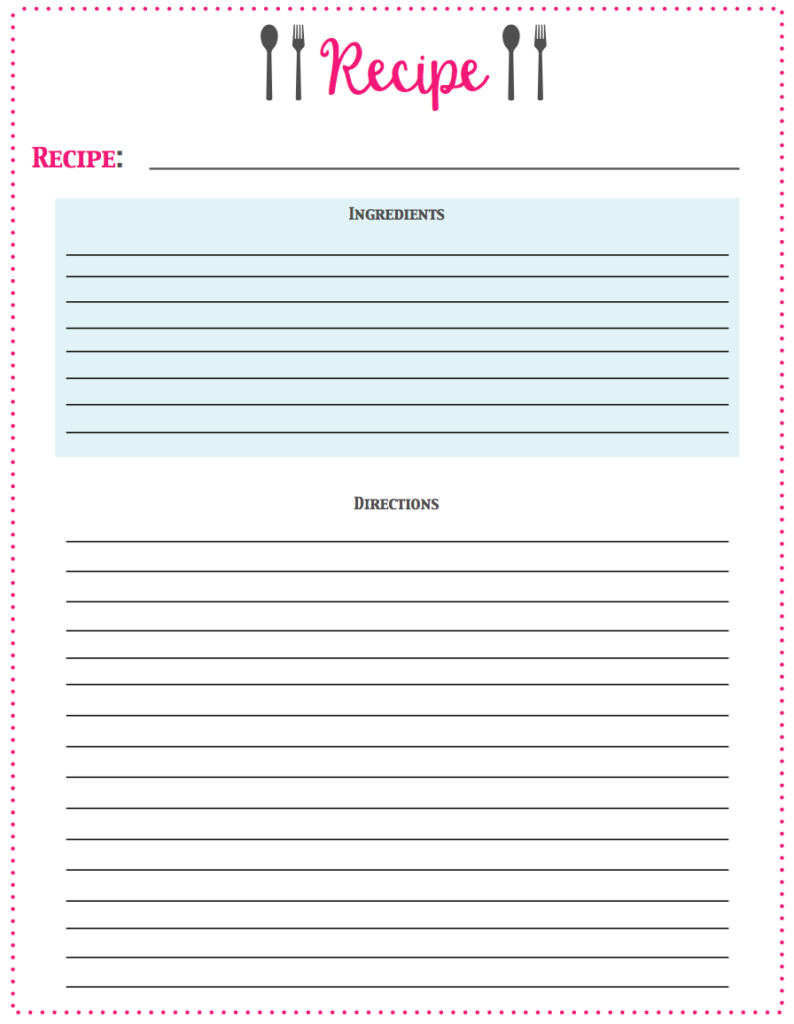 Free Printable Recipe Cards | Cooking &amp;amp; Baking | Printable Recipe - Free Printable Recipe Pages