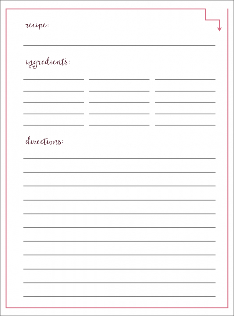 Free Printable Recipe Cards | To Do List (Craft) | Printable Recipe - Free Printable Recipe Pages