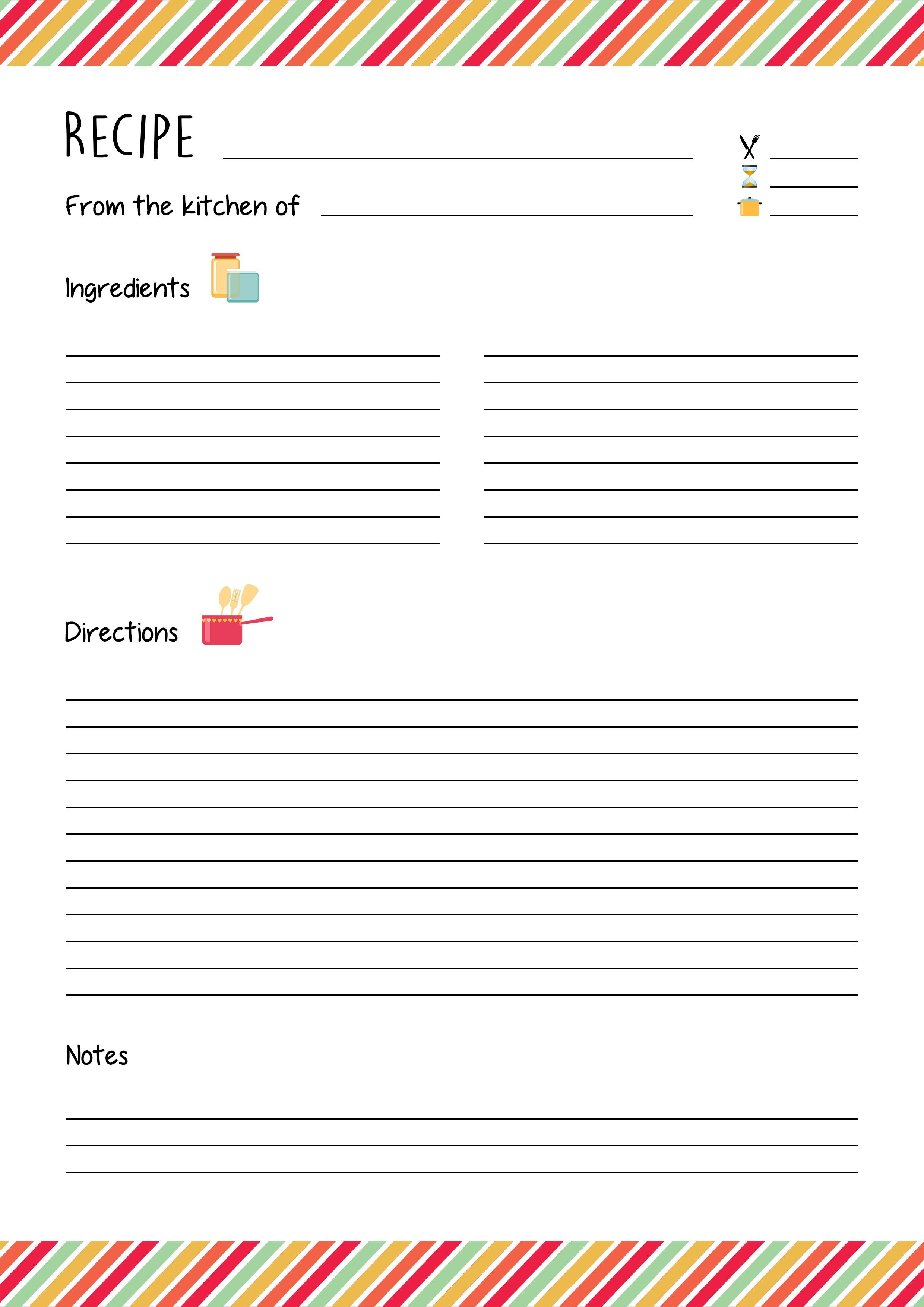 Printable Recipe Page