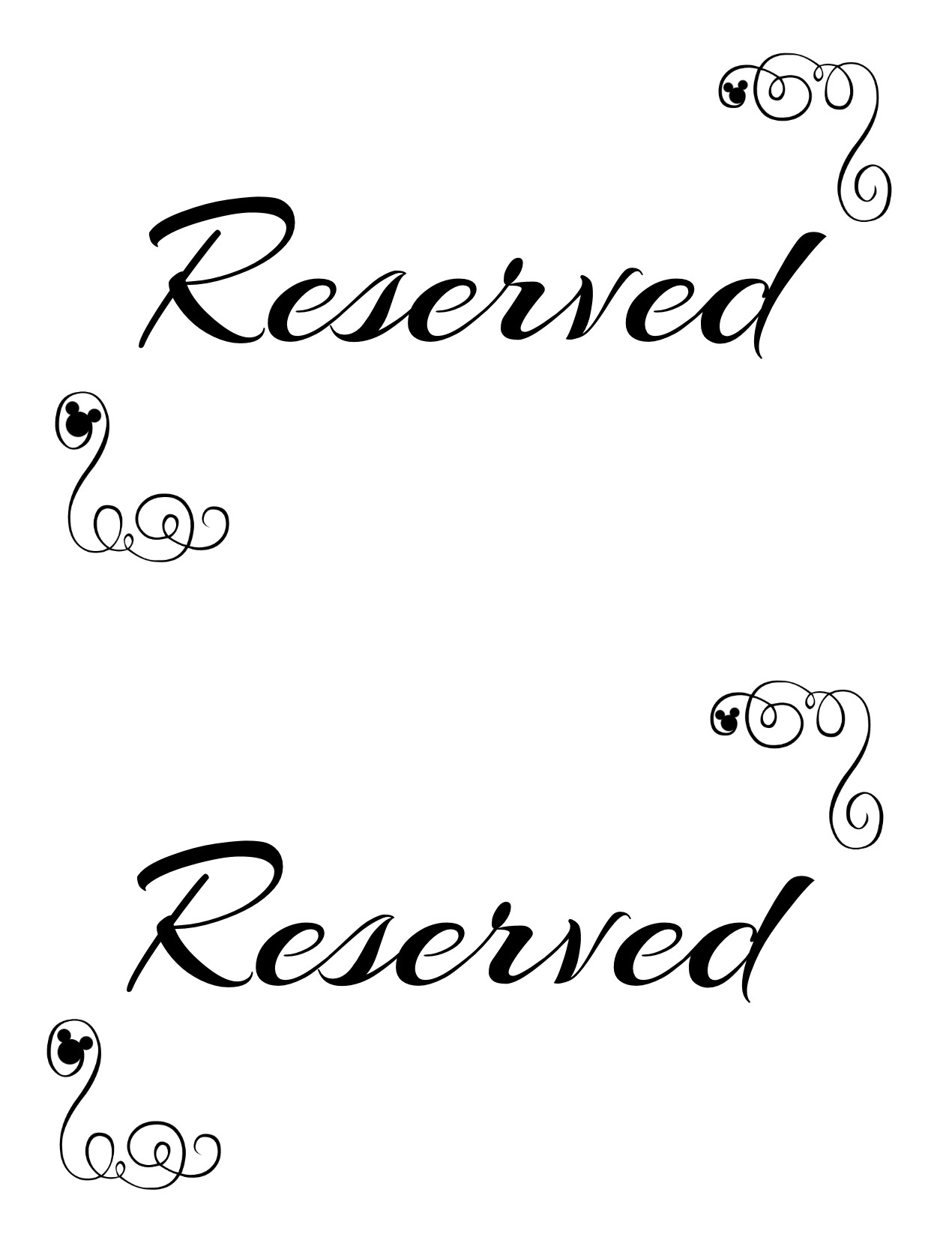 Free Printable Reserved Seating Signs For Your Wedding Ceremony - Free Printable Wedding Signs