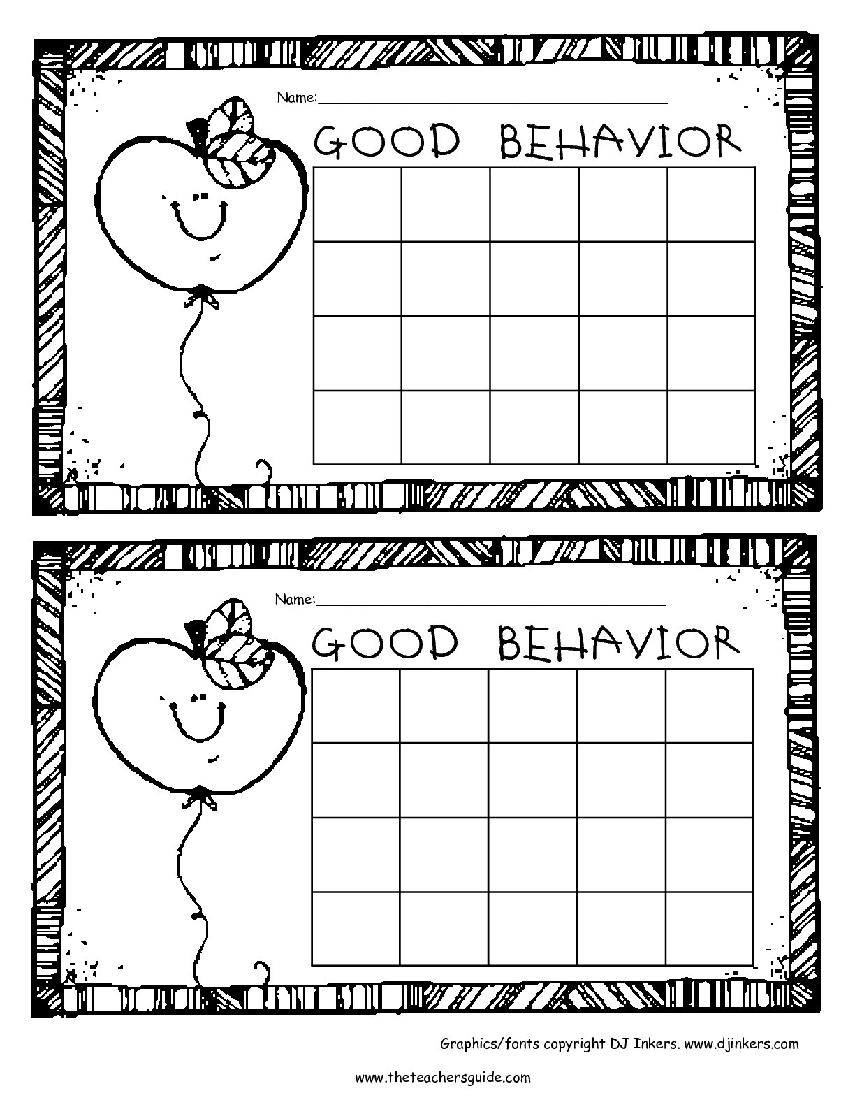 Free Printable Behavior Charts For Teachers Students Kindergarten Free Printable Charts For