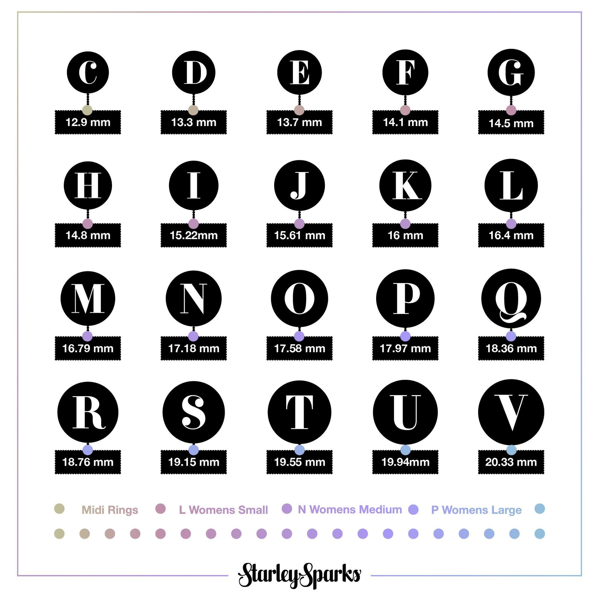 printable ring sizer with half sizes