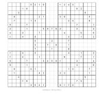 Free Printable Samurai Sudoku Puzzles | Spellen | Spellen   Free Printable Samurai Sudoku