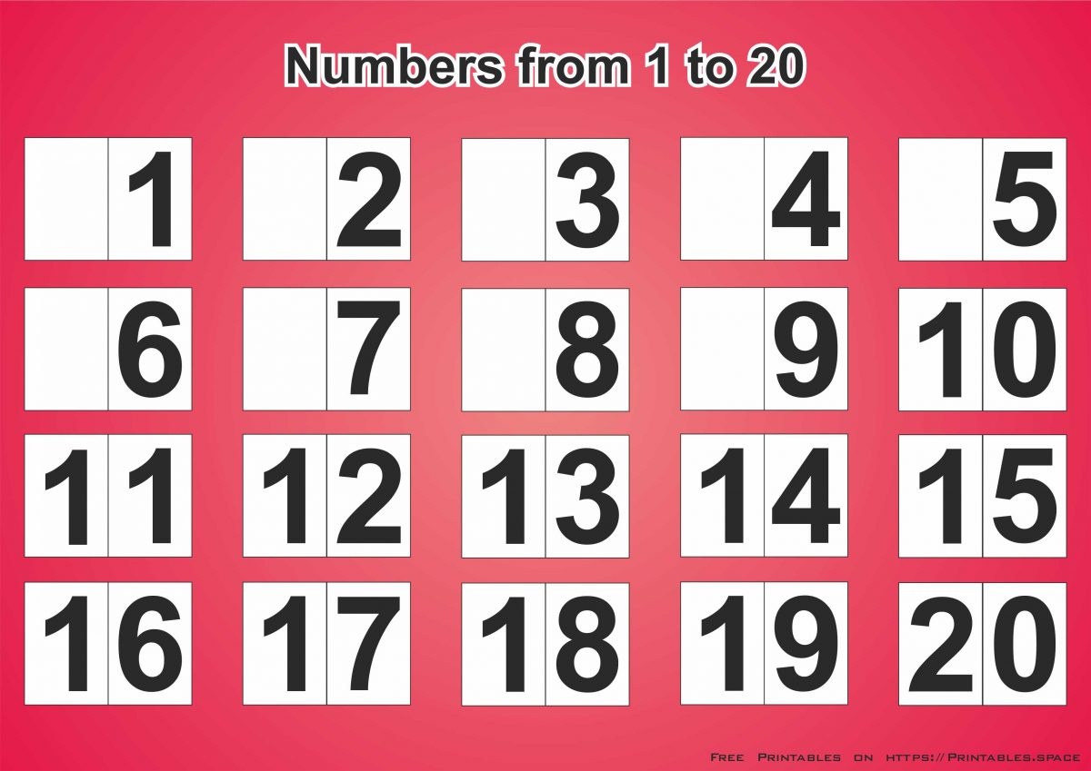 Free Printable Numbers 1 20