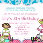 Free Printable Spa Party Invitations | Spa At Home | Birthday Party   Free Printable Spa Party Invitations Templates
