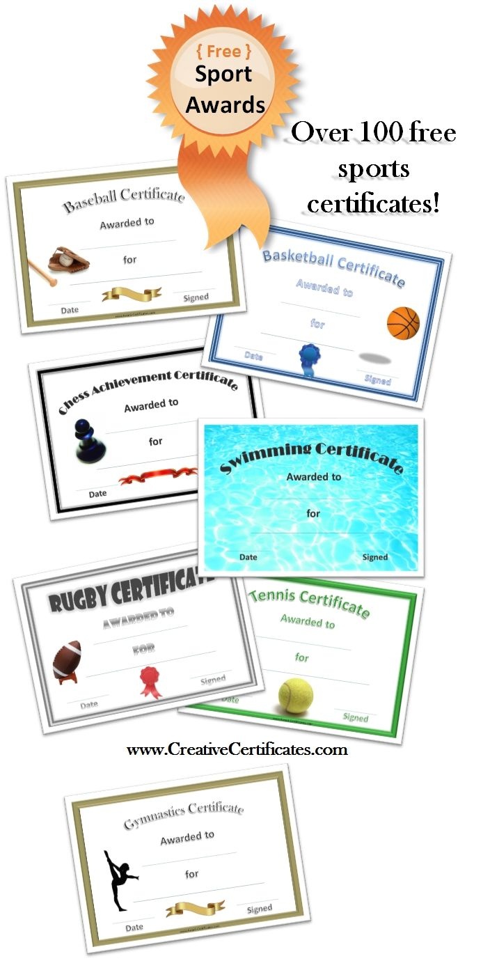 Free Printable Sport Certificates - Over 100 Available - All Free - Free Printable Baseball Certificates