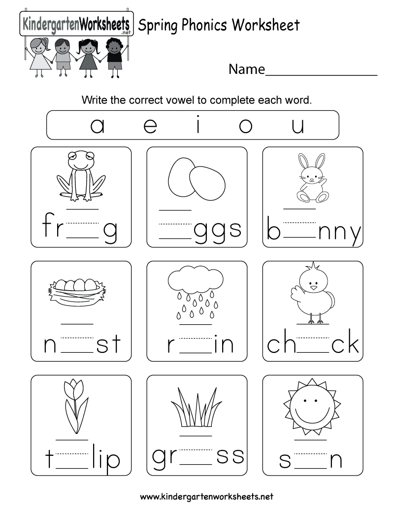 Free Printable Spring Phonics Worksheet For Kindergarten - Free Printable Spring Worksheets For Kindergarten