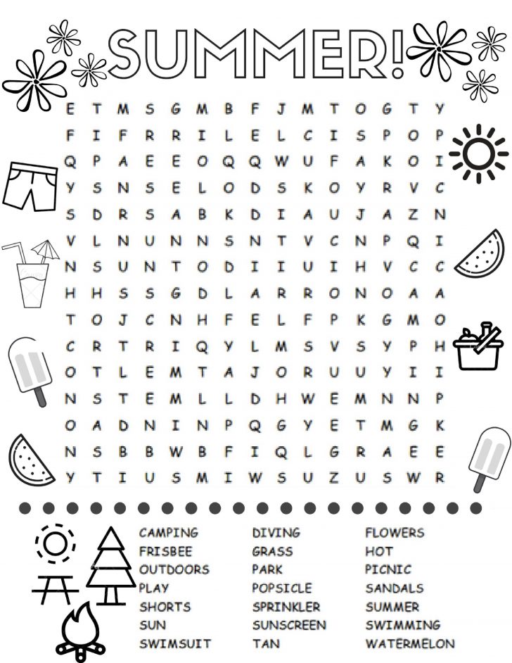 Free Printable Summer Puzzles