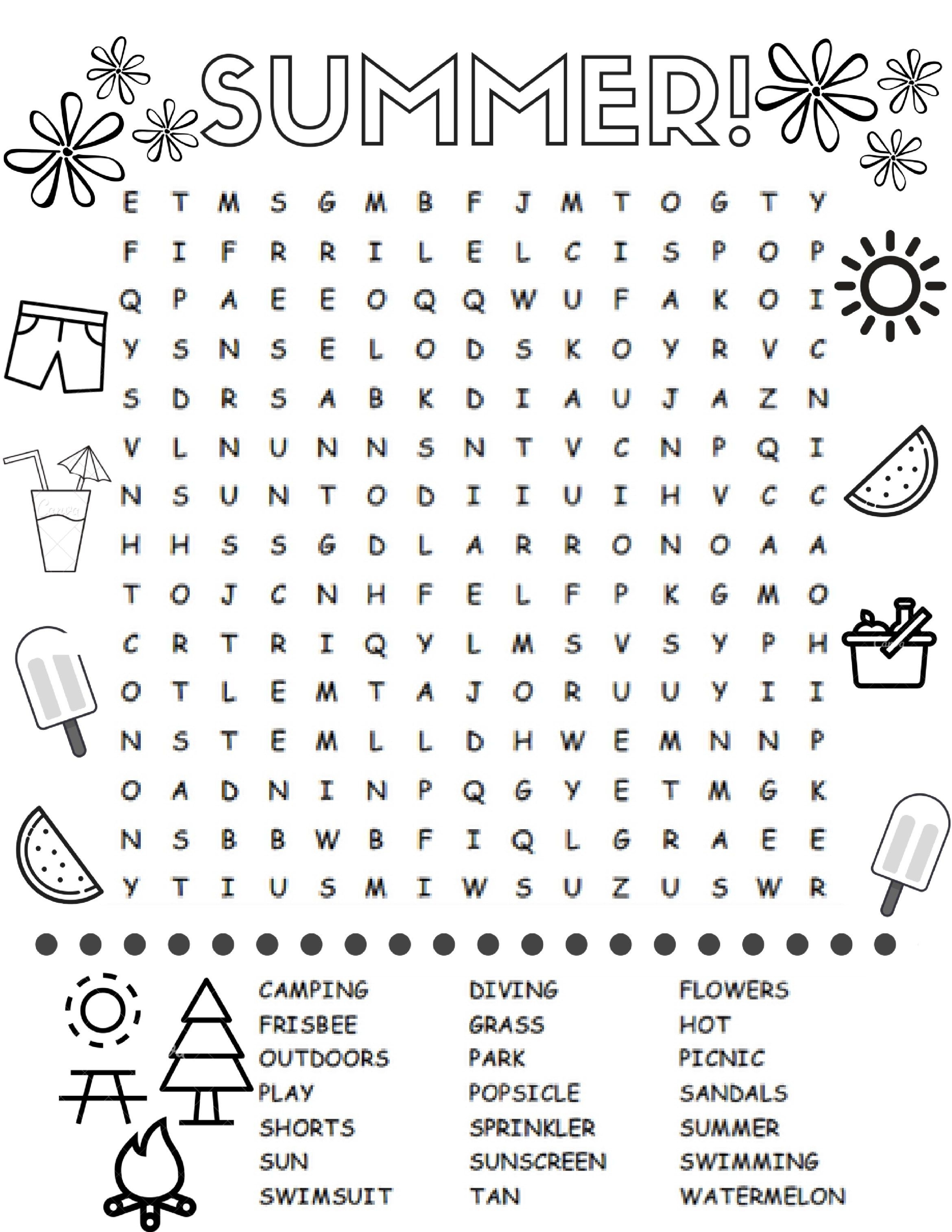 Free Printable Summer Puzzles Free Printable