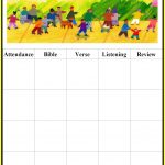 Free Printable Sunday School Attendance Chart | Chainimage   Free Printable Sunday School Attendance Sheet