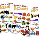 Free Printable Super Hero Bingo Party   Free Printable Superhero Photo Booth Props