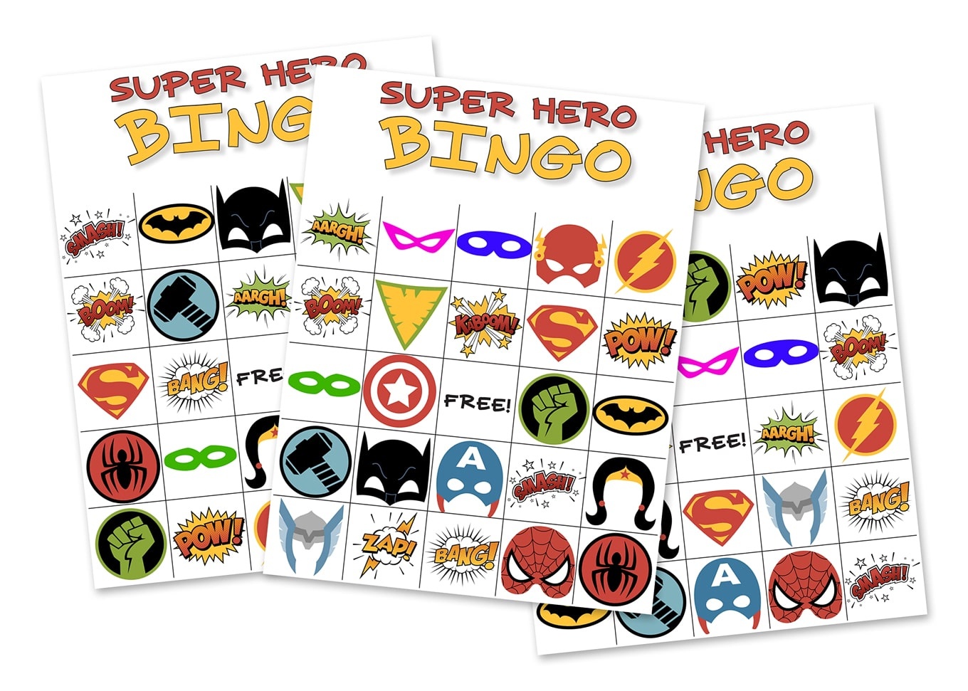 Free Printable Super Hero Bingo Party - Free Printable Superhero Pictures