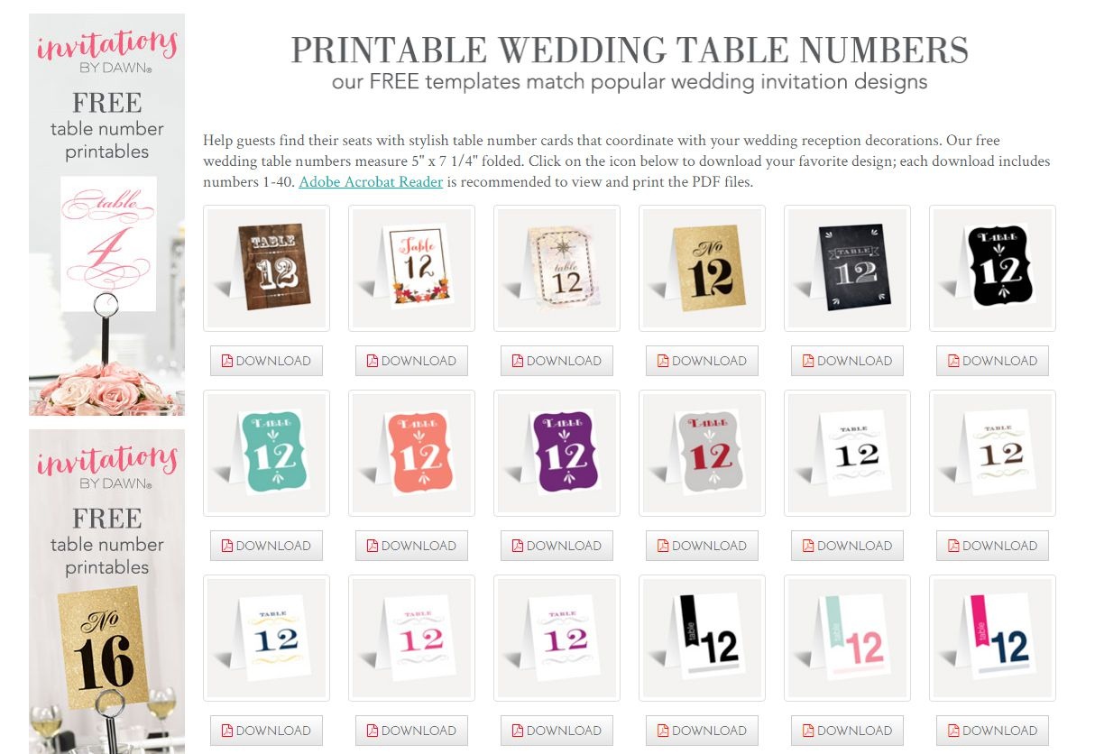 Free Printable Table Numbers 1 30 (84+ Images In Collection) Page 2 - Free Printable Table Numbers 1 30