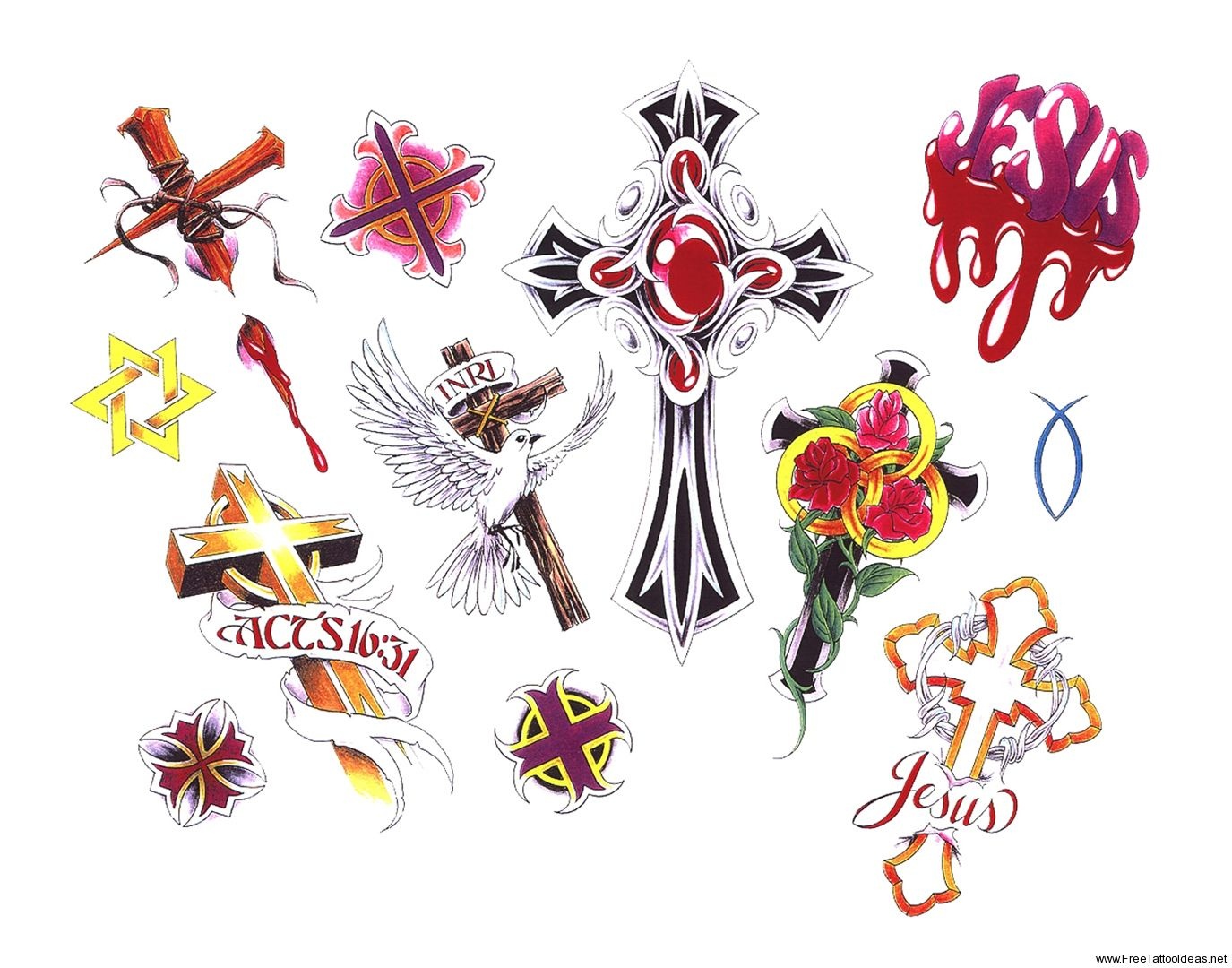 Free Printable Tattoo Flash | Cross Tattoos Designs - Free Cross - Free Printable Flash Tattoo