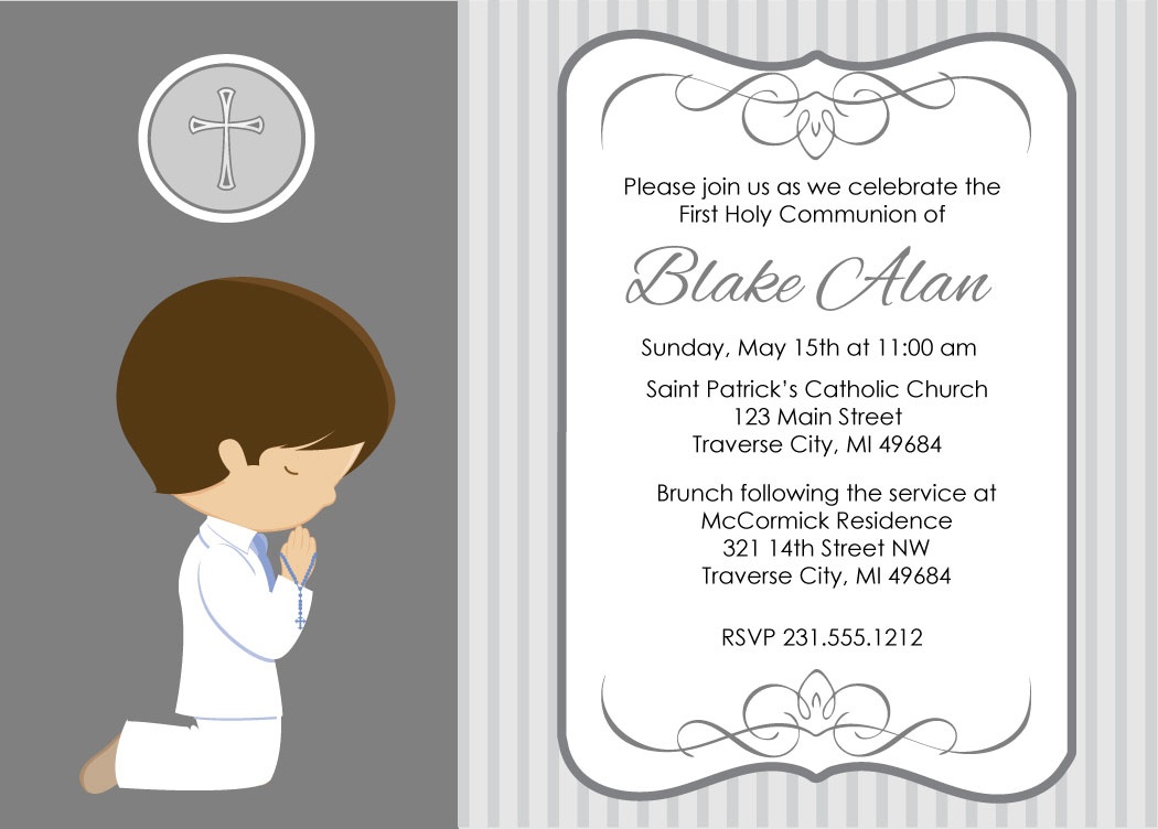 Free Printable Template Of Holy Communion Invitations - Free Printable First Communion Invitation Templates