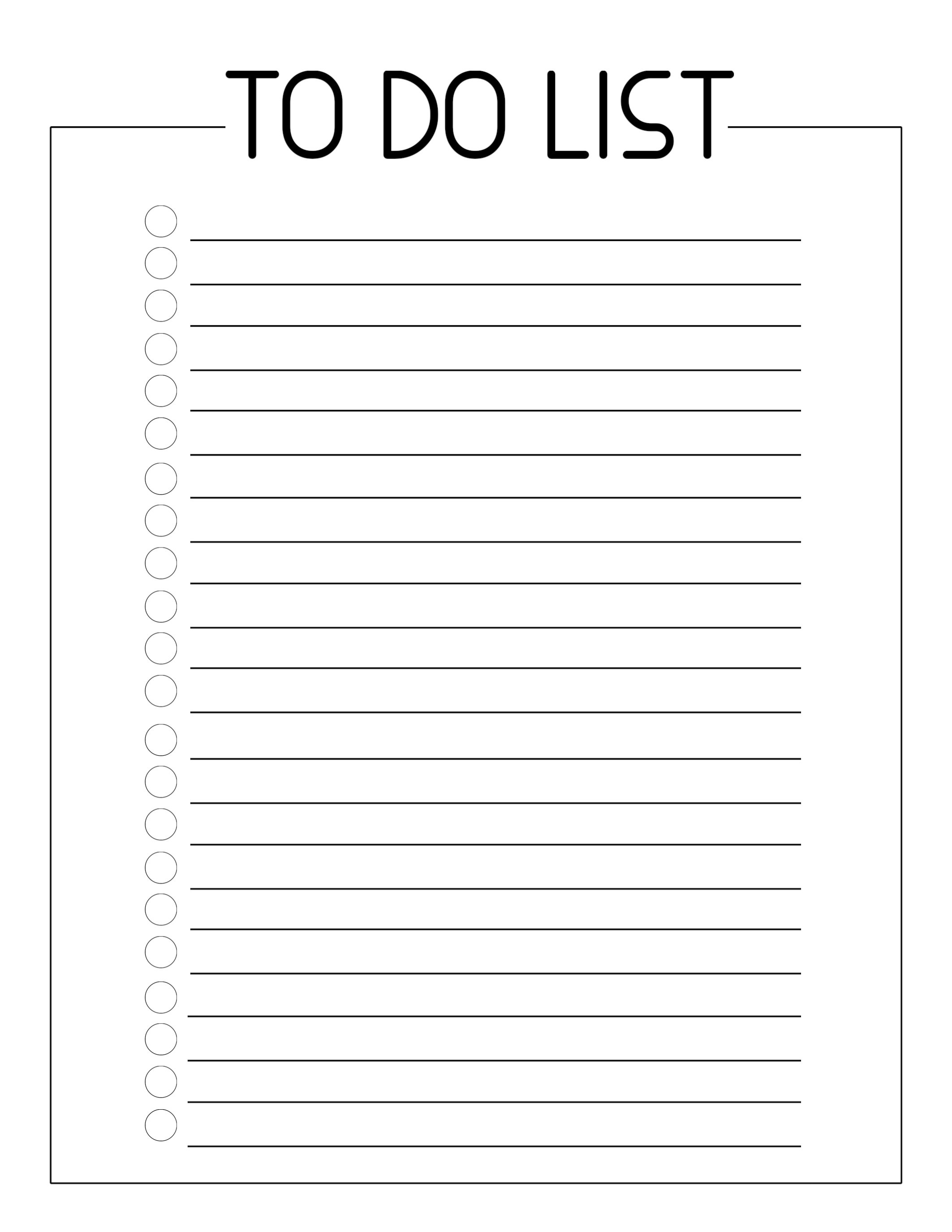 Free Printable To Do Checklist Template - Paper Trail Design - Free Printable List