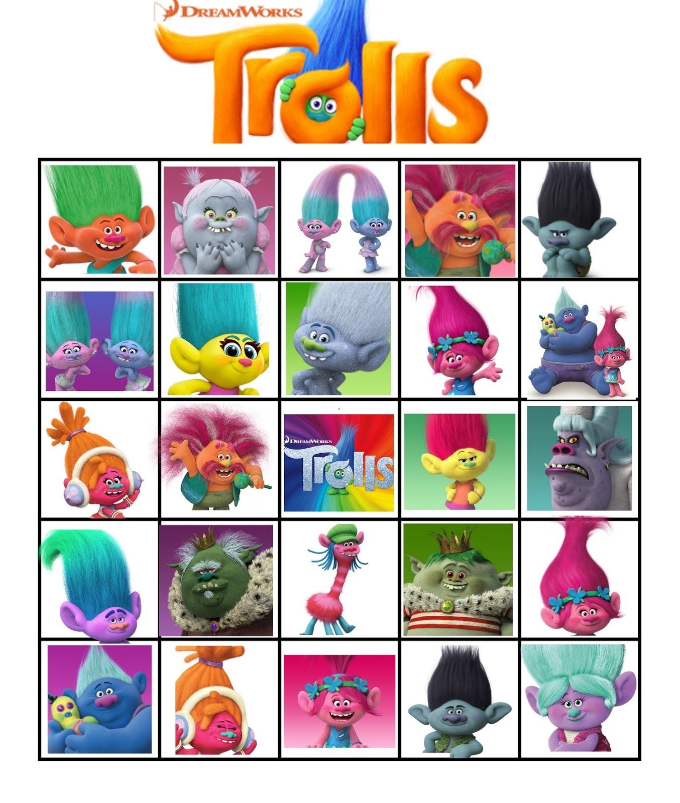 Free Printable Trolls Movie Bingo | Violet&amp;#039;s 5Th Birthday | Troll - Free Printable Trolls