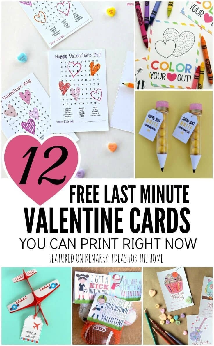 Free Printable Valentines: 12 Last Minute Cards You Can Print Now - Free Printable School Valentines Cards