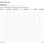 Free Printable Volunteer Sign Up Sheet (Pdf) From Vertex42 | For   Free Printable Sign In Sheet