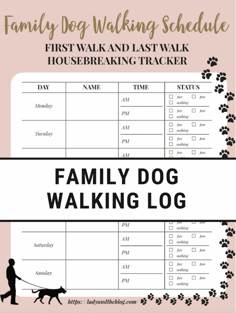 Free Printable Walking The Dog Log - How To Set A Schedule And - Free Printable Walking Log