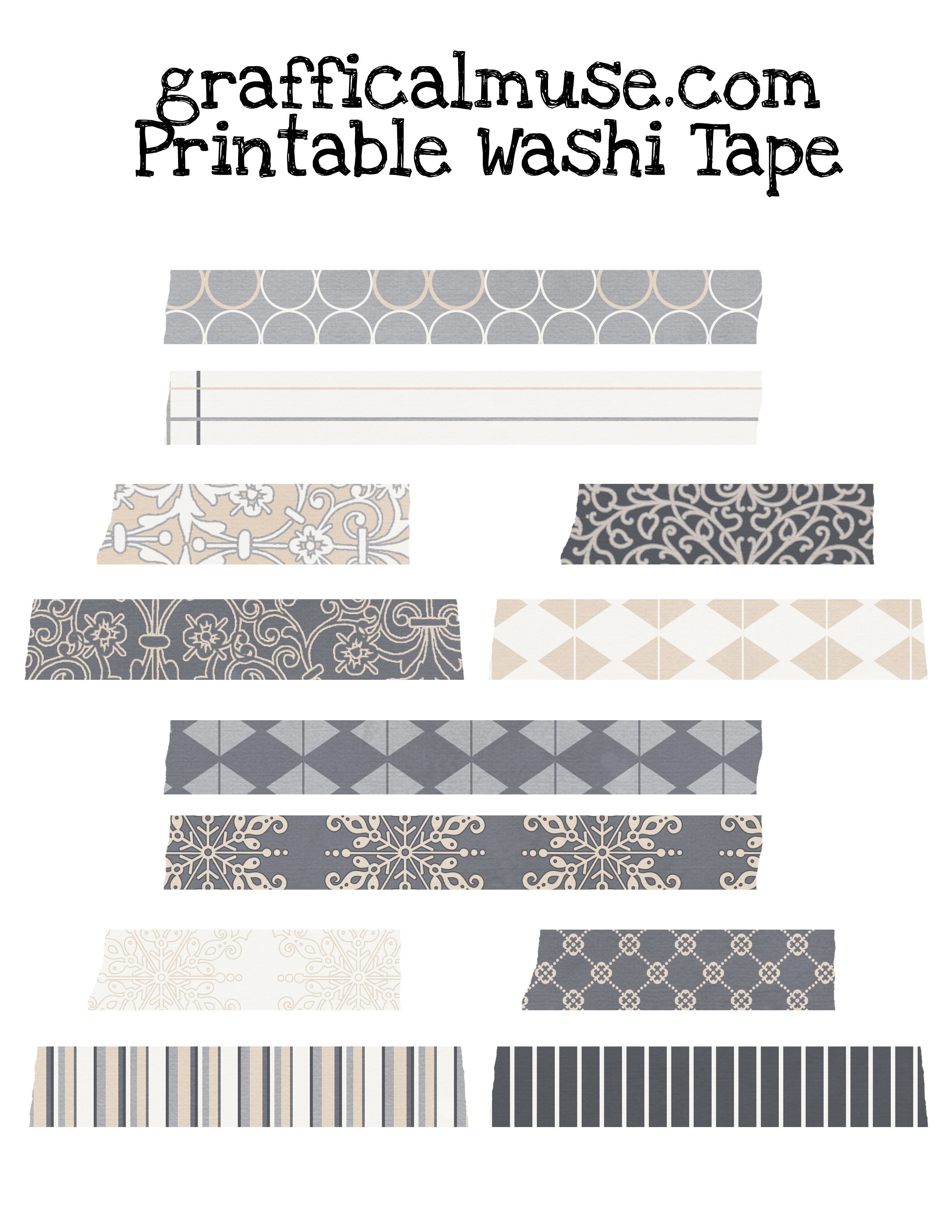 Free Printable Washi Tape Free Printable   Free Printable Washi Tape Neutral Patterns Bullet Journal Washi Free Printable Washi Tape 