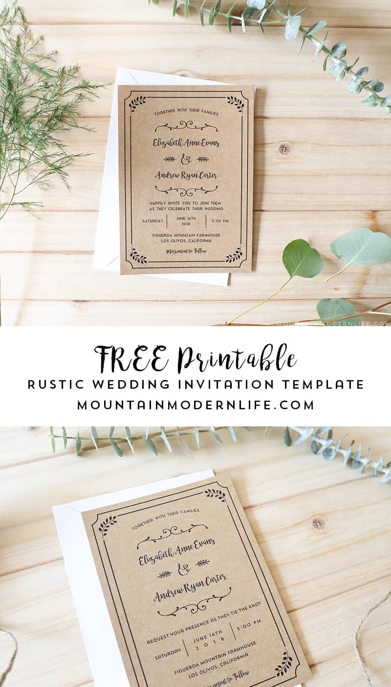 Free Printable Wedding Invitation Template - Free Printable Wedding Cards