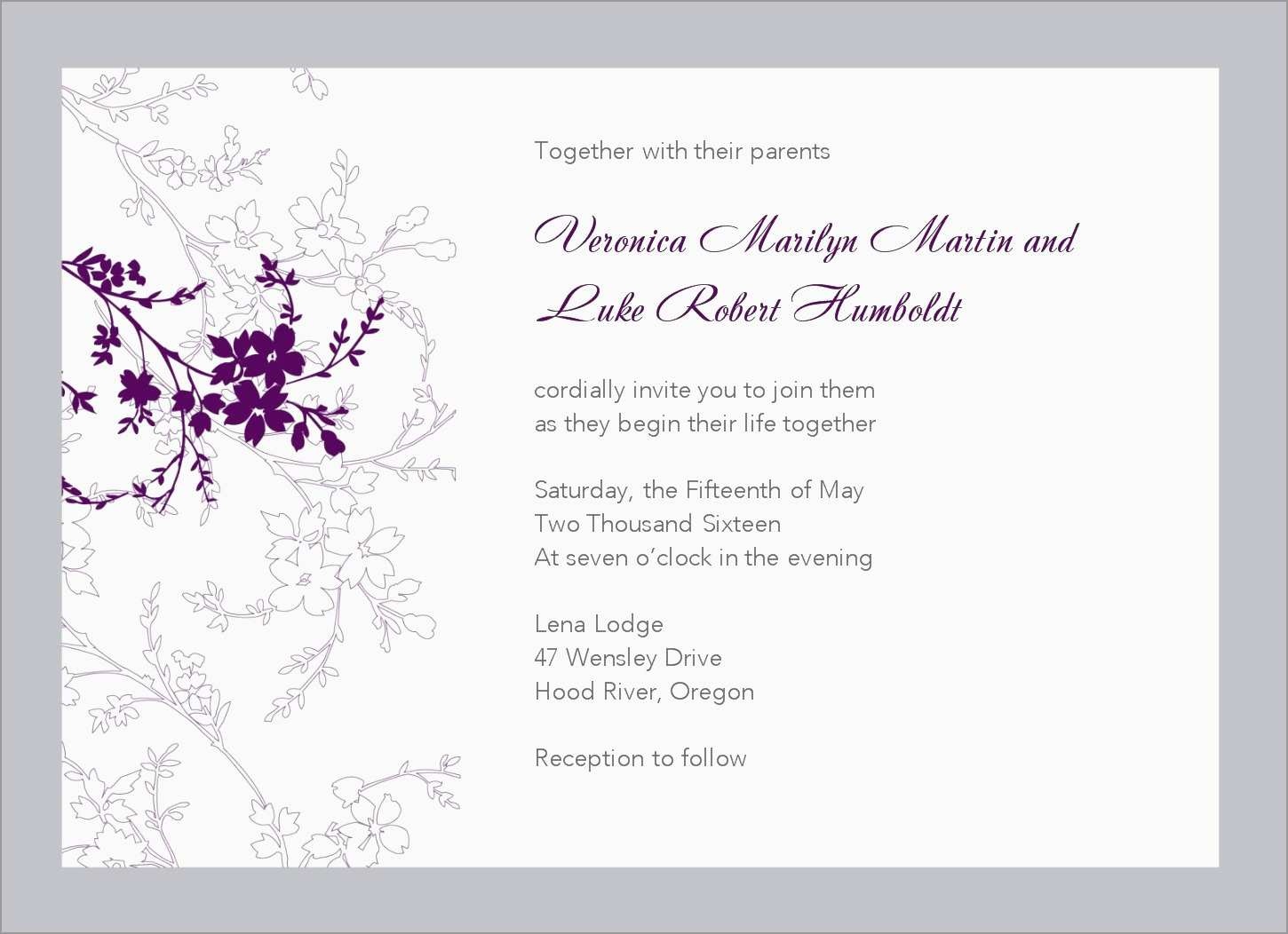 Free Printable Wedding Invitation Templates For Word Free Printable