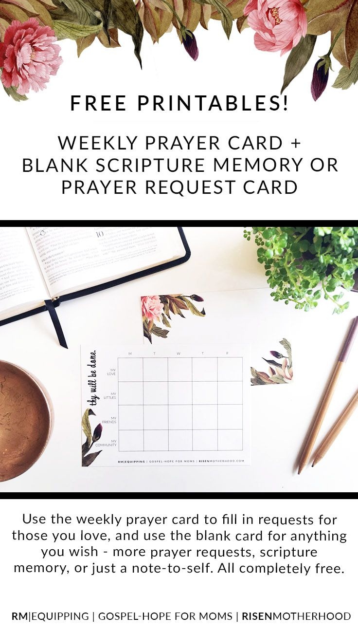 Free Printable: Weekly Prayer Card And Blank Prayer / Scripture Card - Free Printable Prayer Cards