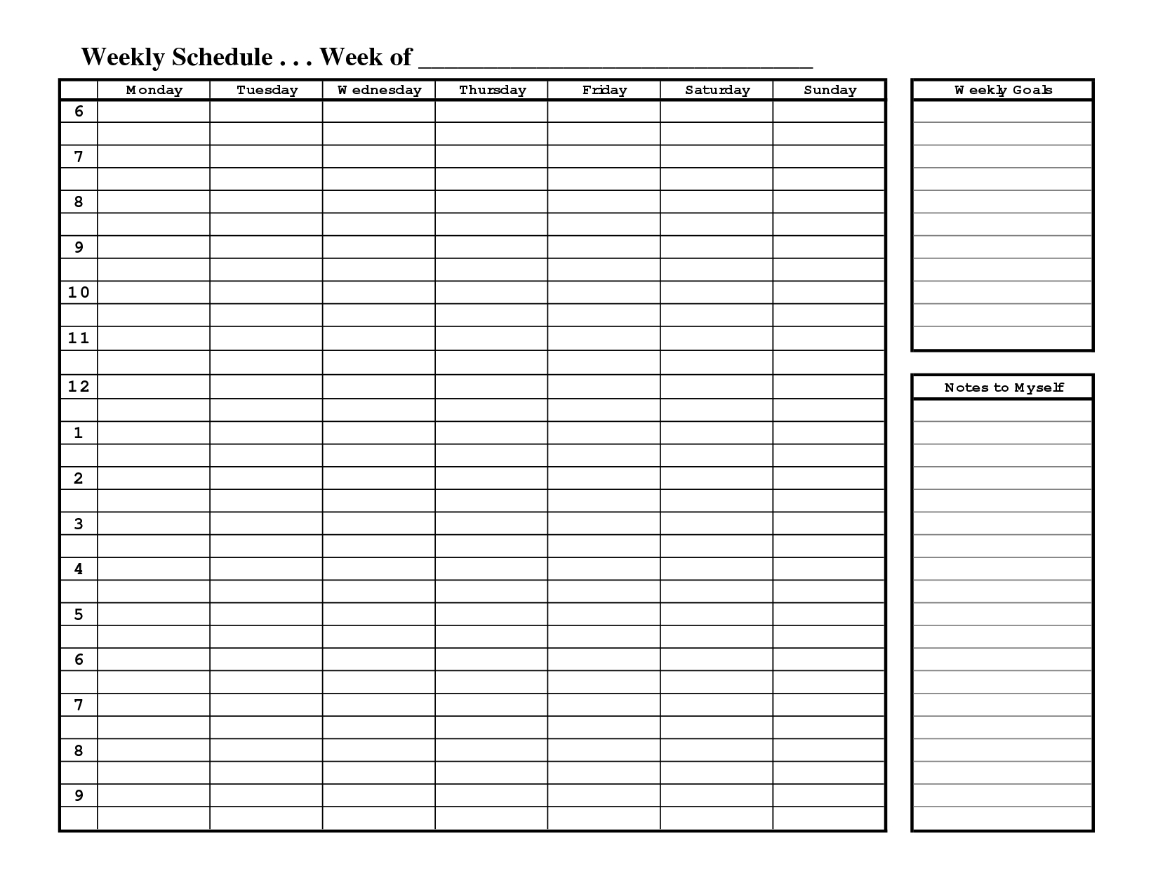 Free Printable Weekly Schedule Template | Organize My Life - Free Printable Weekly Schedule