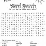 Free Printable Word Search: Picnic Foods | Children Ministry | Free   Free Printable Word Puzzles