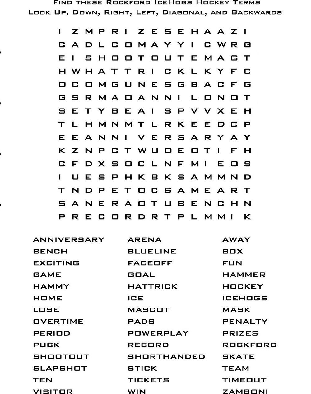 Free Printable Large Print Word Searches