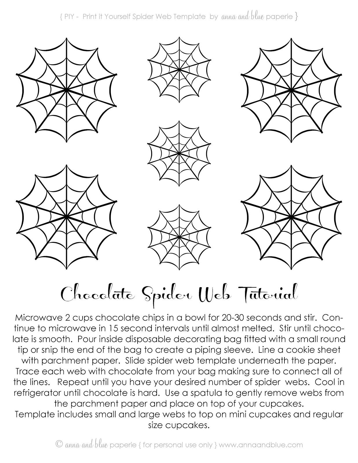 Free Printable~Chocolate Spider Web-Tutorial .&amp;lt;3Anna And Blue - Spider Web Stencil Free Printable