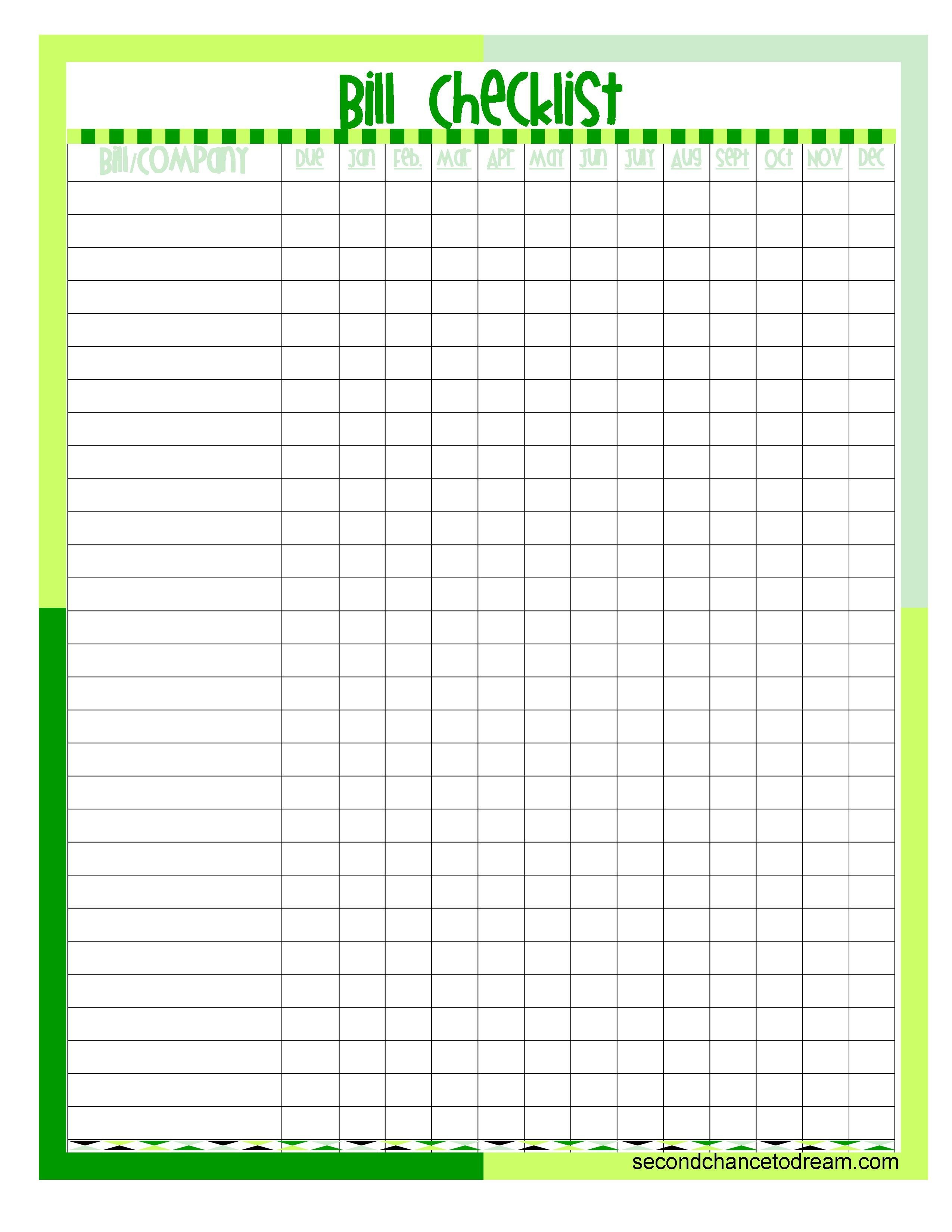 Free Printables Bill finance Organization Bill Payment Free 