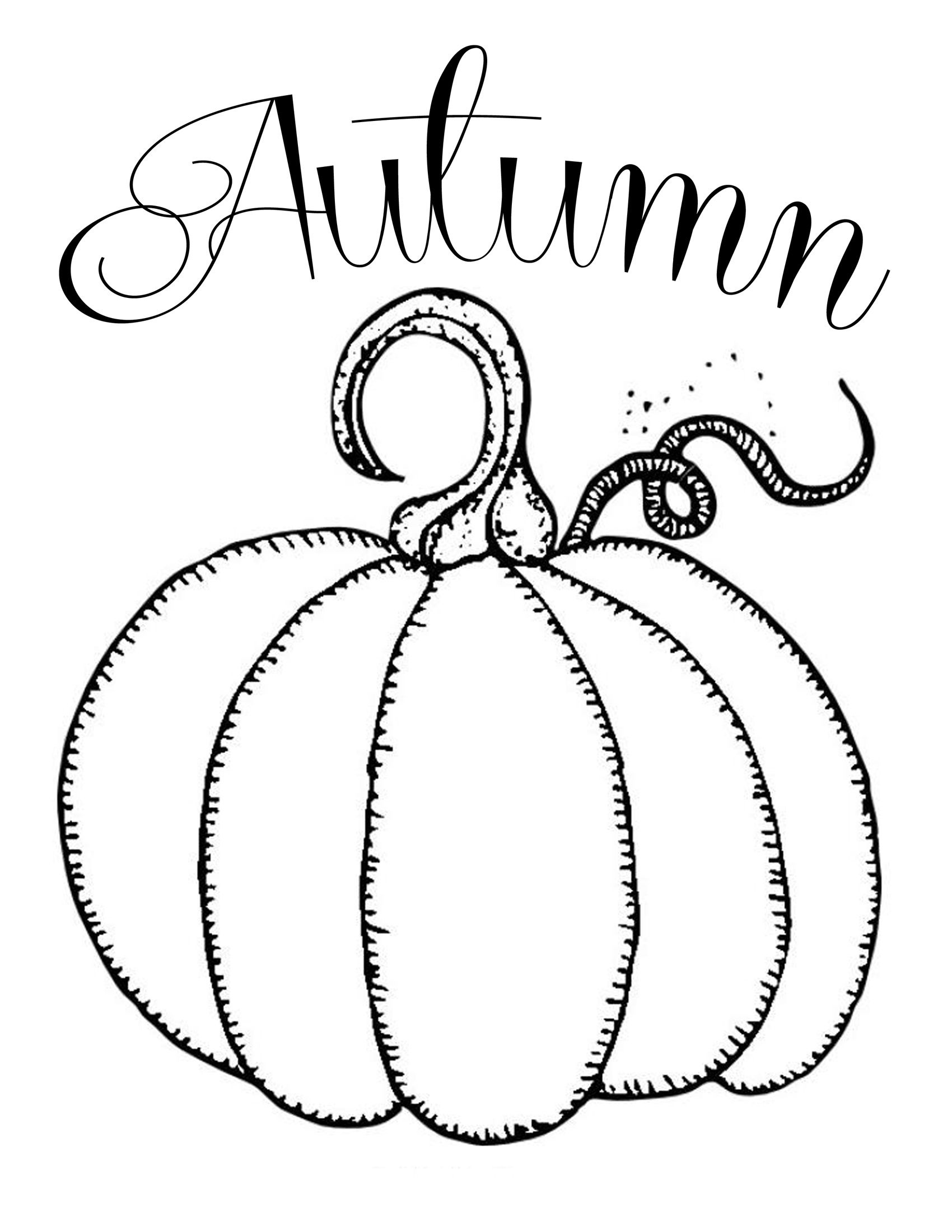 Free Printables ~ Chalkboard Autumn Pumpkin | Fonts And Printables - Free Printable Fall Coloring Pages