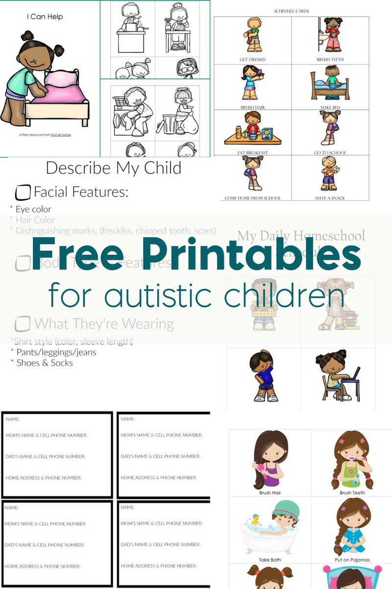 Autism Life Skills Worksheets