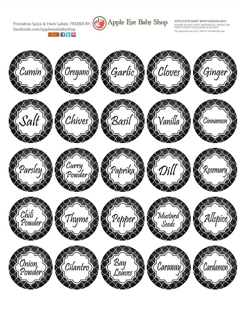 Free Printables | Spice &amp;amp; Herb Labelsapple Eye Baby Sh… | Flickr - Free Printable Herb Labels